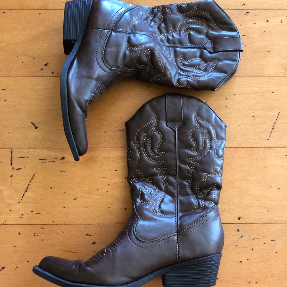 Steve Madden Brown Cowboy Boots 8